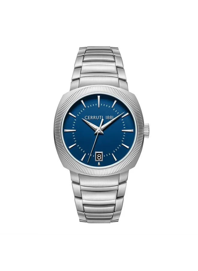 شيروتي 1881 Forli Blue Dial Stainless Steel Bracelet Analog Watch for Men, 39mm